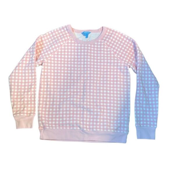 Draper James pink gingham sweatshirt size small - Picture 1 of 3
